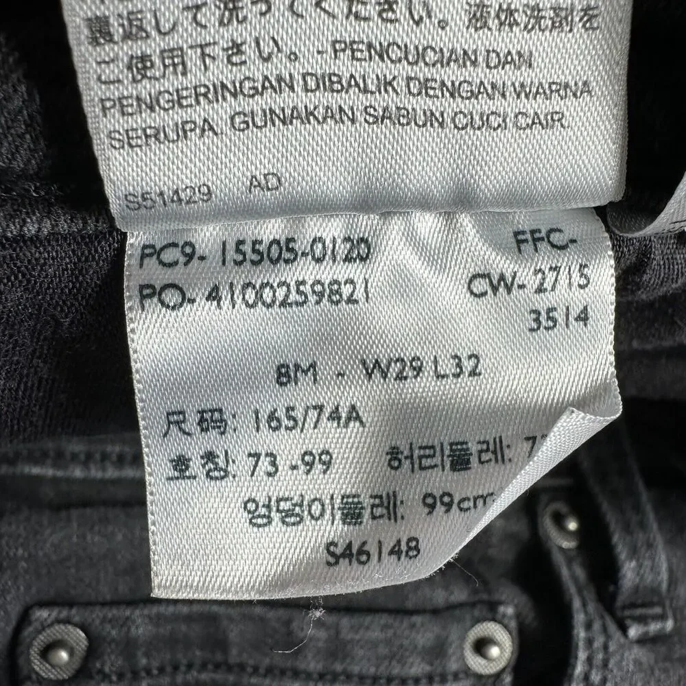 Levi's 505 STRAIGHT LEG Womens Size 8 Black Mid Rise Jeans Denim Pants 30x31 - Picture 11 of 11